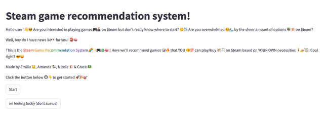 Steam Game Recommendation Tool
